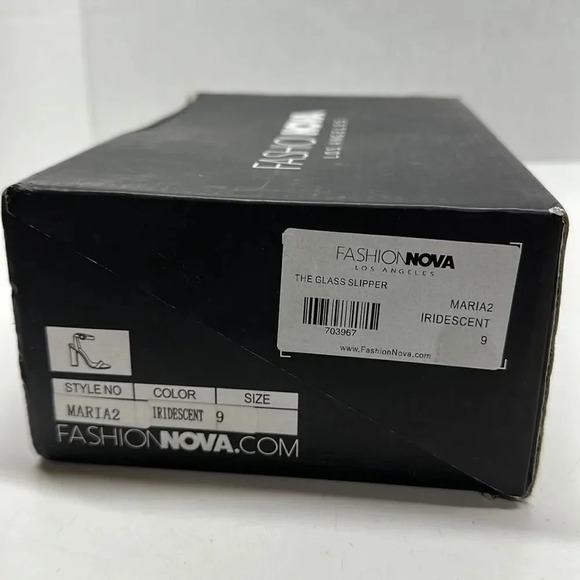 Fashion Nova The Glass Slipper High Heel Maria 2 Iridescent Shoes Size 9 - Picture 9 of 10